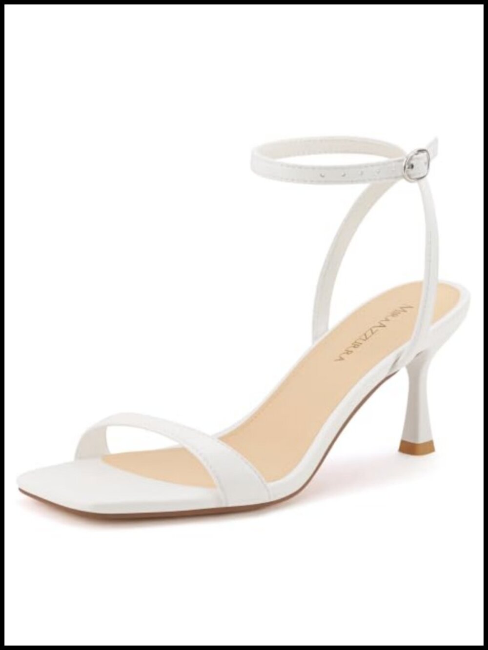 Kitten Heels Square Open Toe Ankle Strap Heeled Sandals 3in
